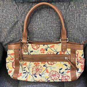 Fossil Floral Canvas Purse